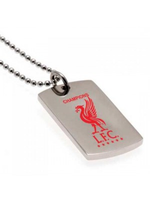 Liverpool FC Champions Of Europe Colour Crest Dog Tag & Chain