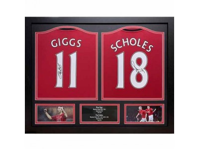 Manchester United FC Giggs & Scholes Signed Shirts (Dual Framed)