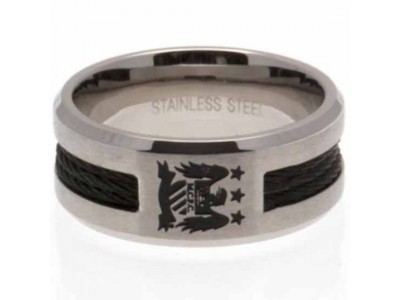 Manchester City FC Black Inlay Ring Small EC